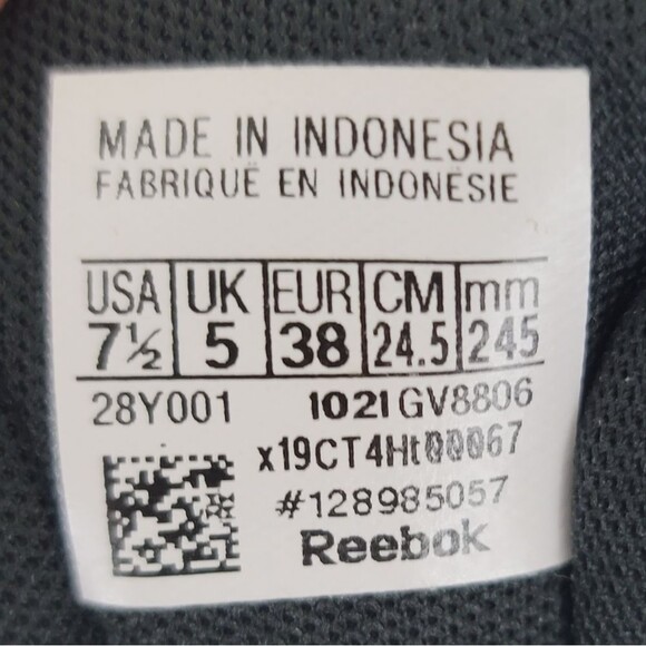 Reebok Zig Dynamica White Black Cheetah 7.5 Ortholite Comfort Padding Sneakers - Picture 8 of 8